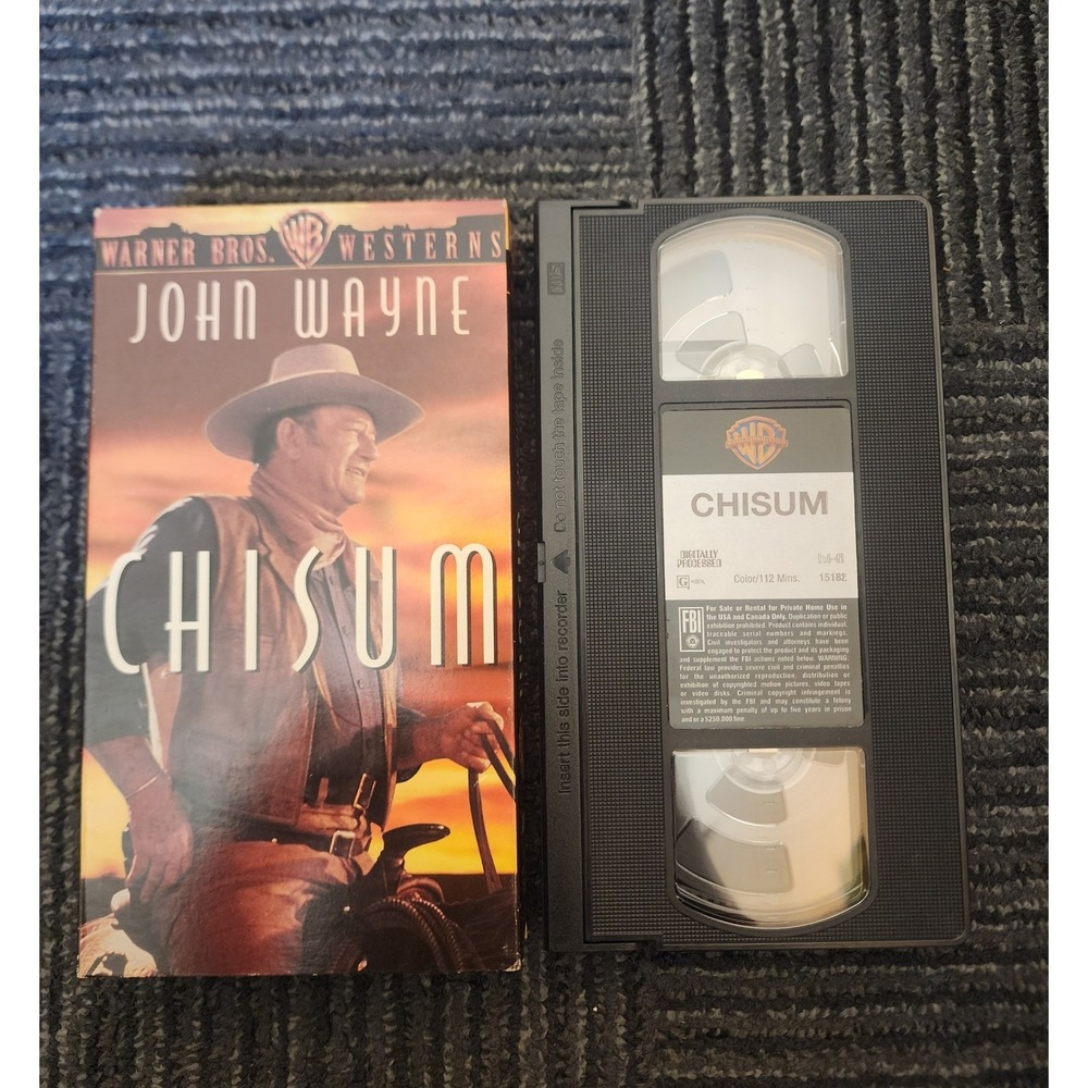 Chisum VHS John Wayne Warner Bros Westerns Movie 1970 Vintage 15182 Digitally